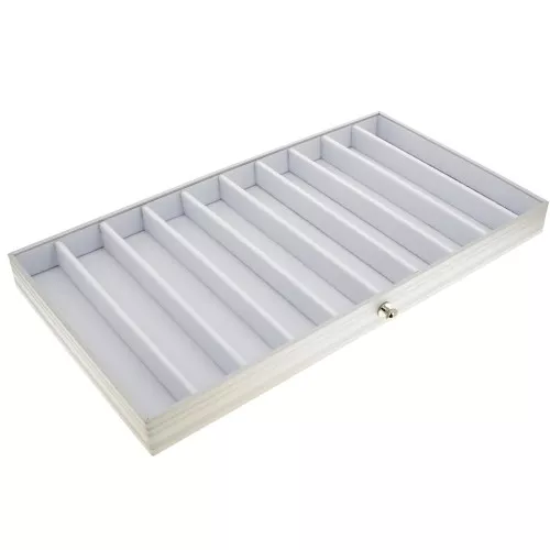 Tray of 10 compartments for jewellery carrying case - White x1