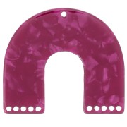 35x40.5mm U-shaped chandelier pendant - Tortoiseshell Raspberry Pearl x1