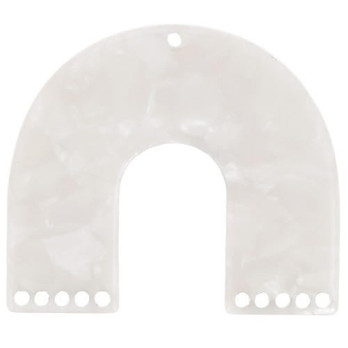 35x40.5mm U-shaped chandelier pendant - Tortoiseshell Pearl White x1