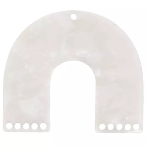 35x40.5mm U-shaped chandelier pendant - Tortoiseshell Pearl White x1