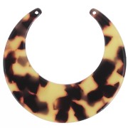 46x49.5mm Acetate Half Moon Pendant - Tortoiseshell - Brown - Black x1|raw }}