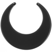 46x49.5mm Acetate Half Moon Pendant - Black x1|raw }}