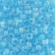 Preciosa Seed Beads 11/0 2 mm - Crystal with Aquamarine Pearl Interior x 20 g