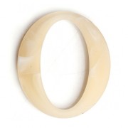 40x34.5mm Oval resin link matt effect - Marbled Beige - White x1|raw }}