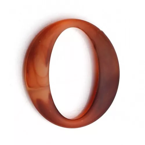 40x34.5mm Oval resin link matt effect - Marbled Brown x1