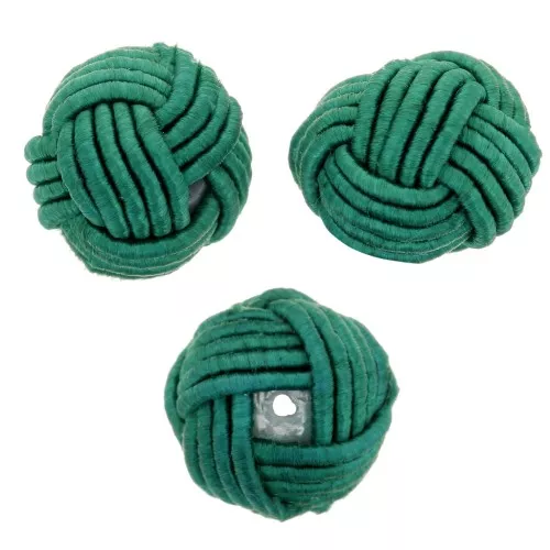 12mm bead covered with nylon thread - Green x1