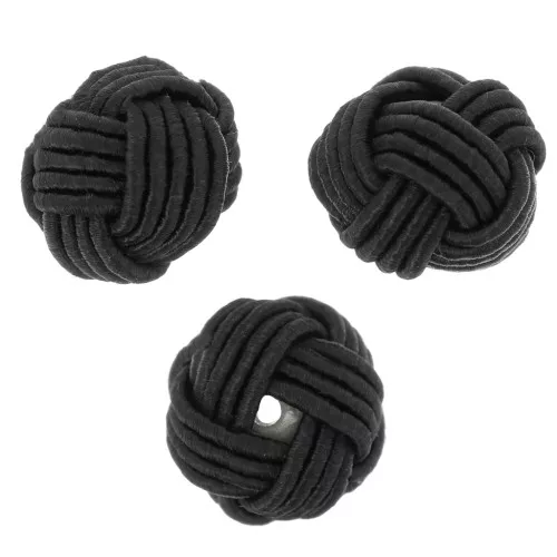 12mm bead covered with nylon thread - Black x1