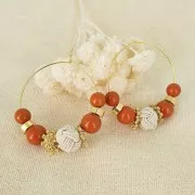 12mm bead covered with nylon thread - Black x1