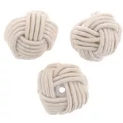 12mm bead covered with nylon thread - Beige x1