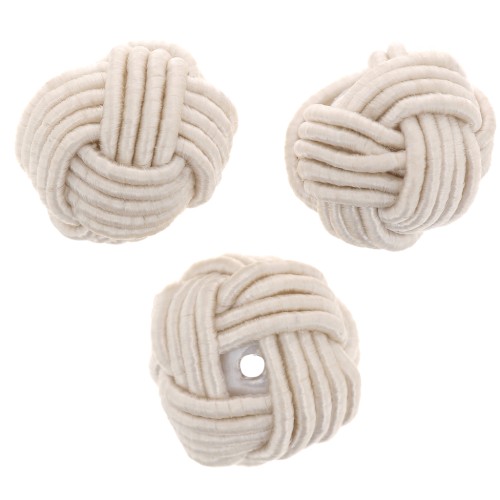 12mm bead covered with nylon thread - Beige x1