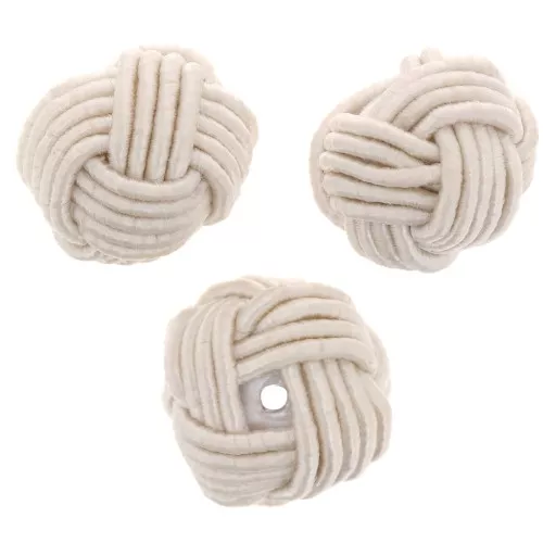 12mm bead covered with nylon thread - Beige x1
