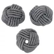 12mm bead covered with nylon thread - Dark Grey x1