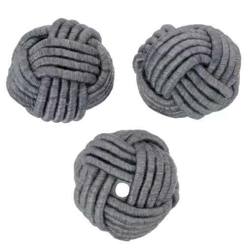 12mm bead covered with nylon thread - Dark Grey x1