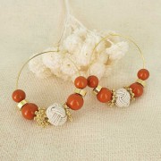 12mm bead covered with nylon thread - Dark Grey x1