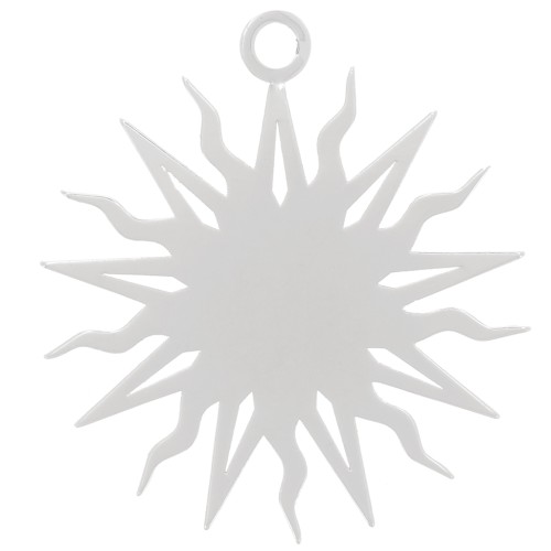 16mm Sun pendant - exclusive to Perles&Co - Fine silver plating x1