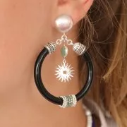 16mm Sun pendant - exclusive to Perles&Co - Fine silver plating x1