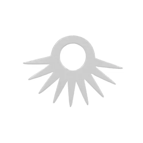 5.5x7.5mm Mini Sunburst Charm - Fine Silver Plating x1