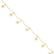 13mm Fancy Chain - Daisy flower pattern in epoxy resin - Gold Tone x50cm|raw }}