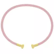 Twisted cord bracelet with end to Unscrew- Light Pink - Fine gold plated x1