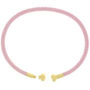 Twisted cord bracelet with end to Unscrew- Light Pink - Fine gold plated x1