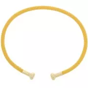 Twisted cord bracelet with end to Unscrew- Yellow - Fine gold plated x1