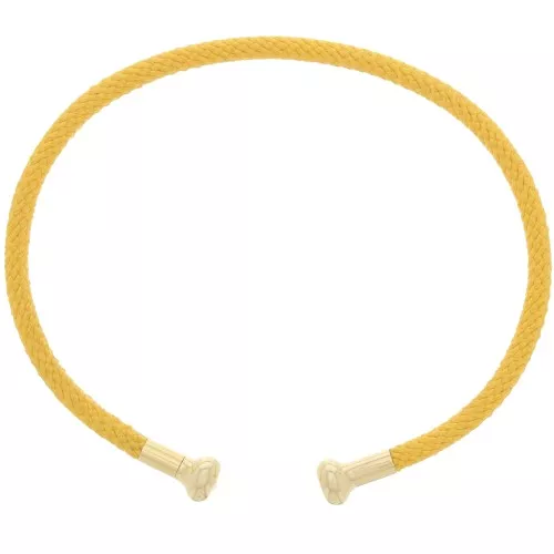 Twisted cord bracelet with end to Unscrew- Yellow - Fine gold plated x1