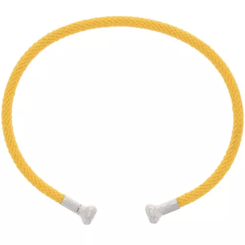Twisted cord bracelet with end to Unscrew- Yellow - Rhodium Tone x1
