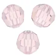 5mm Preciosa Crystal Round Faceted Beads - Light Rose x15