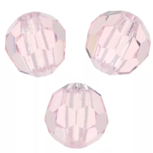 5mm Preciosa Crystal Round Faceted Beads - Light Rose x15
