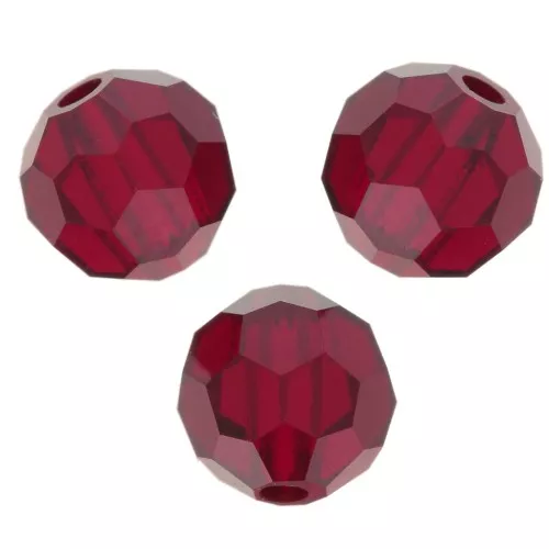 5mm Preciosa Crystal Round Faceted Beads - Siam x15