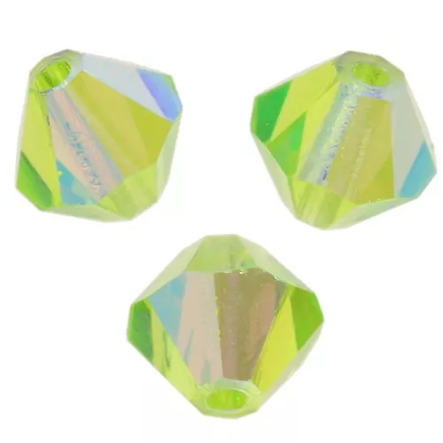 5mm Preciosa Crystal Bicones - MC Bead Rondell - Limecicle AB x12