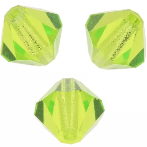 6mm Preciosa Crystal Bicones - MC Bead Rondell - Limecicle x12