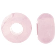14mm Round large hole donut bead - gemstone - Rose Quartz x1|raw }}