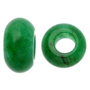 14mm Round large hole donut bead - dyed gemstone - Green Jade x1|raw }}