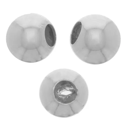 4mm 925 Sterling Silver stopper beads with 1.3mm hole x4