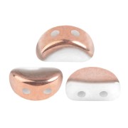 6x3mm Glass beads Kos® by Puca® - Opaque White Capri Gold x10g