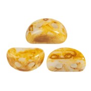 6x3mm Glass beads Kos® by Puca® - Opaque White Travertin x10g