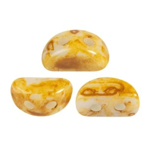 6x3mm Glass beads Kos® by Puca® - Opaque White Travertin x10g