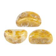 6x3mm Glass beads Kos® by Puca® - Opaque White New Picasso x10g