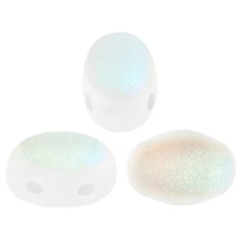 7x5mm Glass beads Samos® by Puca® - Crystal Mat AB x10g