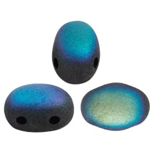 7x5mm Glass beads Samos® by Puca® - Jet Mat AB x10g