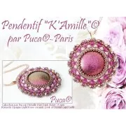 25mm Glass round cabochon by Puca® - Full Vitrail x1