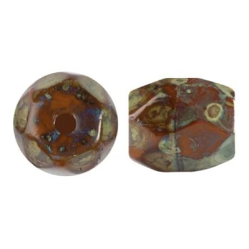 6x5mm Baros® Glass Beads by Puca® - Frost Caramel Travertin x10g