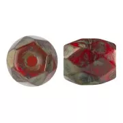 6x5mm Baros® Glass Beads by Puca® - Frost Cherry Travertin x10g