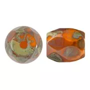 6x5mm Baros® Glass Beads by Puca® - Frost Tangerine Travertin x10g