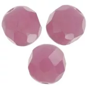 Fire Polished faceted round beads 8mm Rose Opal x20