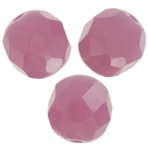 Fire Polished faceted round beads 8mm Rose Opal x20