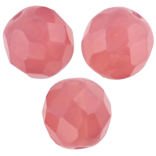 Fire Polished faceted round beads 8mm Rose Opal x20