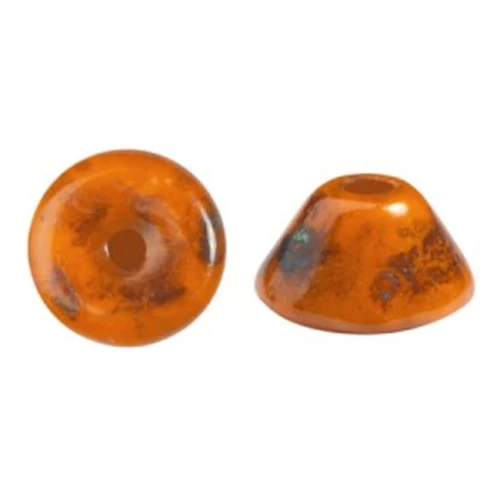 4x2mm Glass beads Konos® by Puca® - Frost Tangerine Travertin x10g