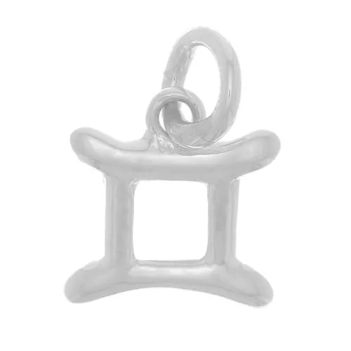 10.5x10mm 925 Sterling Silver Charm astrological sign - Gemini x1